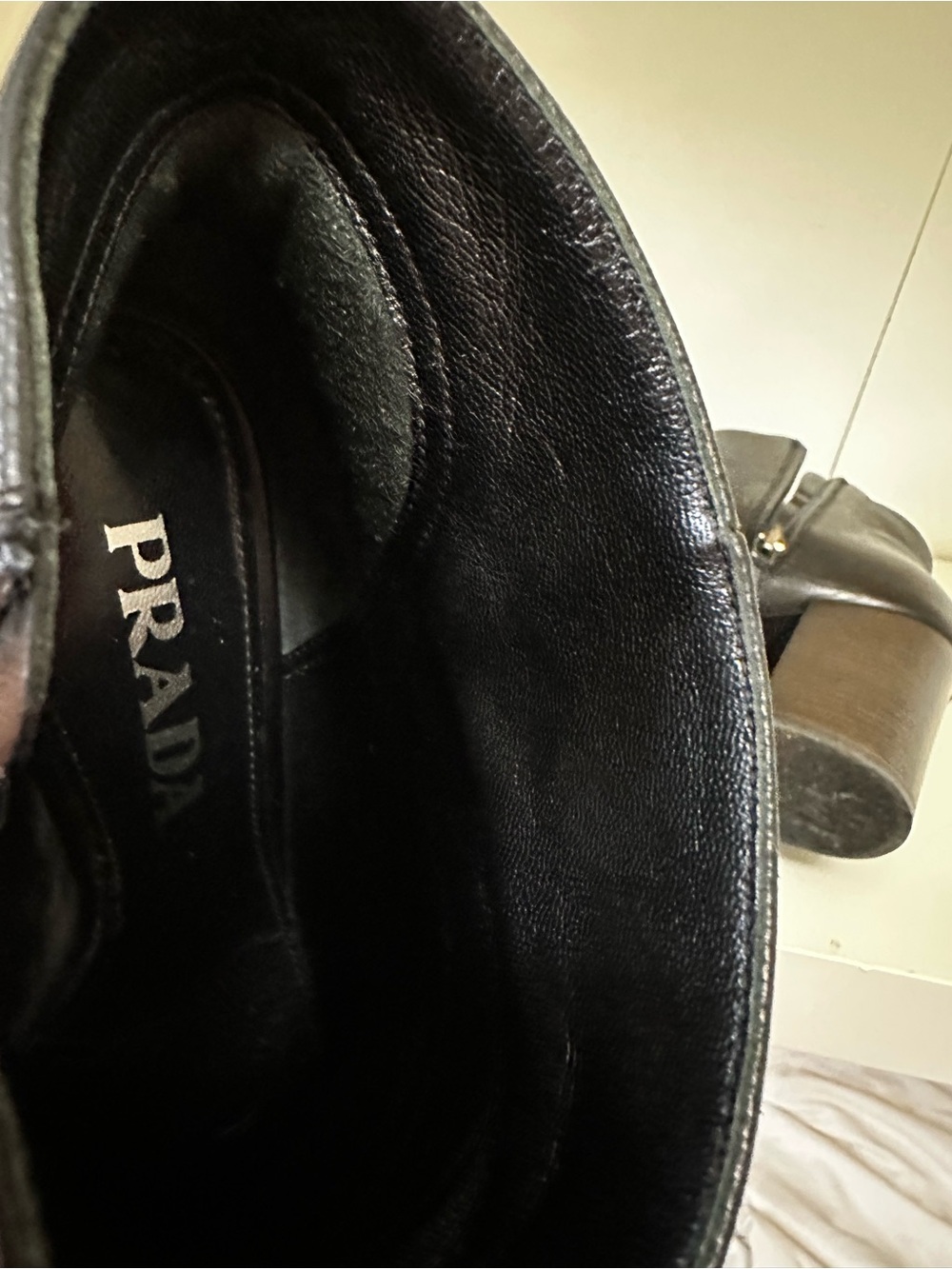 Prada Black Leather Ankle Booties - Picture 6 of 7
